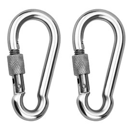 OULVLIFE Locking Carabiner, High Performance Carabiner, 100 mm Carabiner Hook Made of Galvanised Carbon Steel with Screw Cap