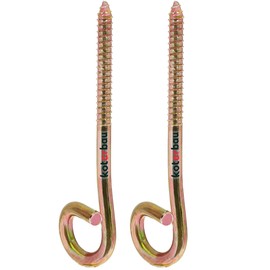 KOTARBAU® Set of 2 Swing Hooks M10 Wood Thread Wood Screw Swing Bar Ceiling Hooks for Hanging Chairs, Hammocks, Screwing in Safety Swing Hooks, Yellow