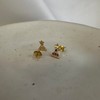9ct Gold Clear CZ Crystal Ruby Red Christmas Tree Stud