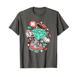 Diamond Skater Cartoon Character T-Shirt T-Shirt