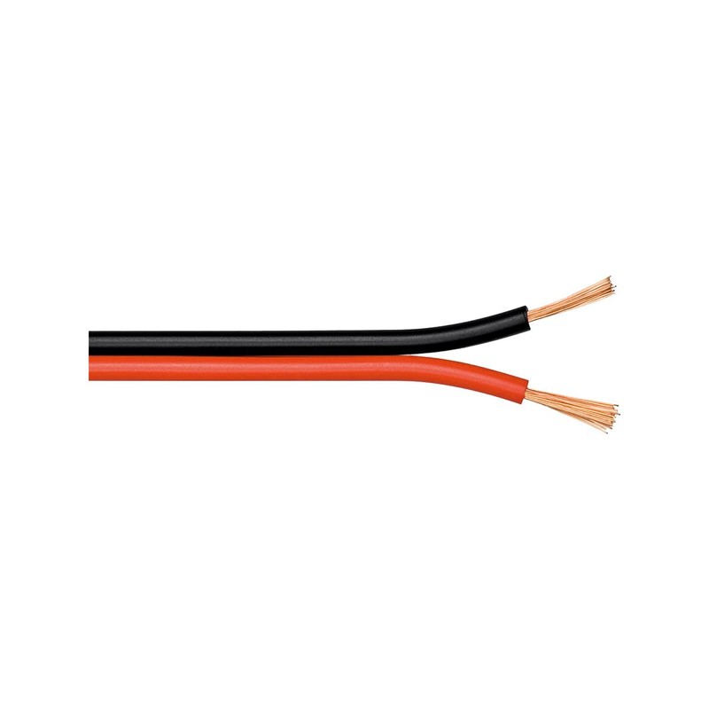 Wentronic 50m 2x 0.5mm Speaker Cable Roll - Red/Black