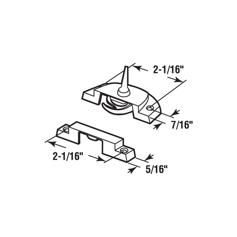 Prime-Line F 2588 Sash Lock, 2-1/16 In. Hole Centers, Fits