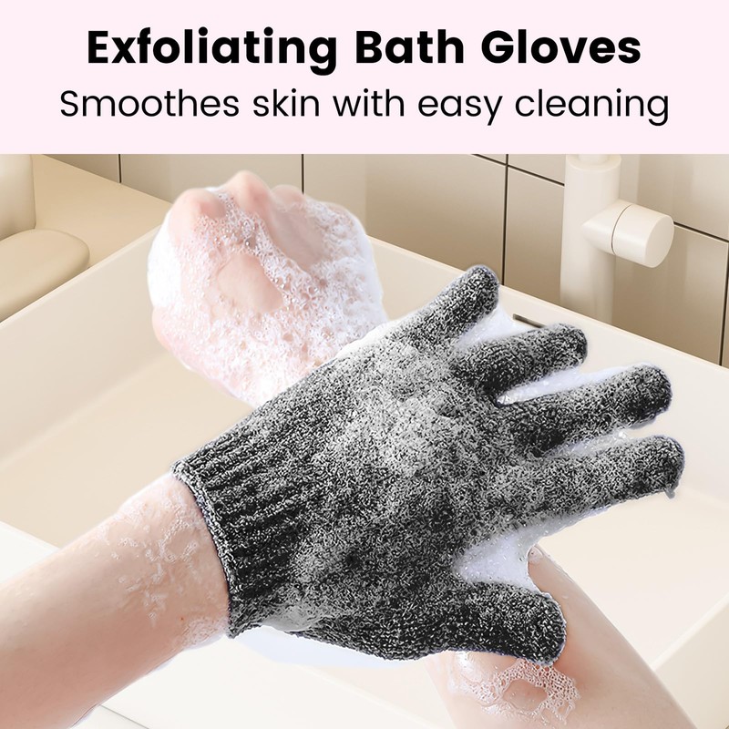 Exfoliating Gloves | Bamboo Shower Gloves | 6pcs Bath and