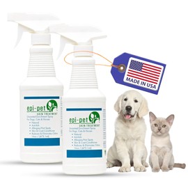 Epi-Pet Veterinary Formulated Dog Hot Spot and Dog Itch Spray, Pet Skin Treatment Spray for Allergies, Deshedding and Redness, Use it as Skin and Coat Conditioner(16 Fl Oz (Pack of 2), Unscented