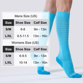 CelerSport 3 Pairs Compression Socks for Men and Women 20-30 mmHg Running Support Socks, Blue+Watermelon Red+Pink, Large/X-Large