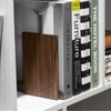 Muso Wood Handmade Walnut Book Ends, Non-Skid Bookends for Shelves,