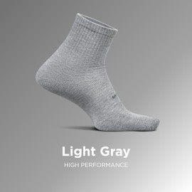 Feetures High Performance Max Cushion Quarter Tall Sock for Women & Men - Moisture-Wicking Athletic Socks - Light Gray - S (1 Pair)