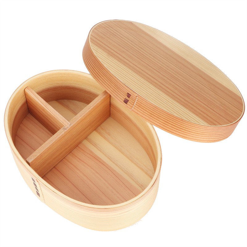 1Layer Bento Box Wood Lunch Box Wooden Sushi Tableware Bowl