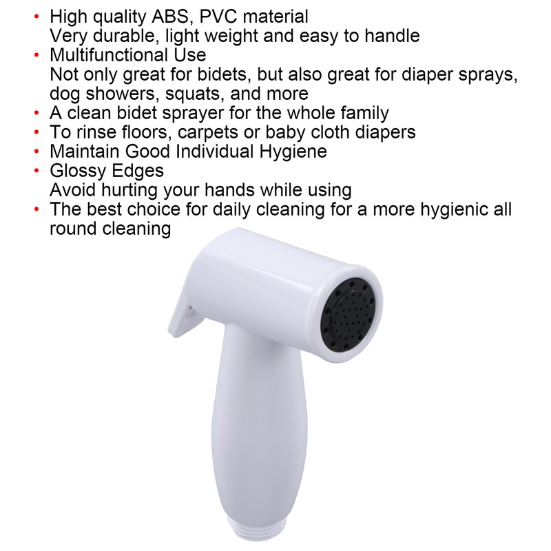 Bidet Sprayer G1/2 Thread Wall Mounted Handheld Toilet Sprayer for