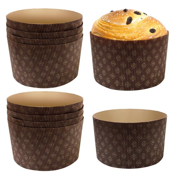 Homaisson 10 PCS Corrugated Paper Molds, Panettone Baking Molds, Pastry