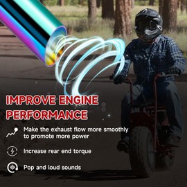 FVRITO 212cc Exhaust Pipe Kit for Predator 196cc Coleman CT200U BT200X CT200U-EX KT196 6.5HP GX160 GX200 Tillotson Mini Bike Baja MB200 Clone Engine Go Kart Performance Parts Colorful