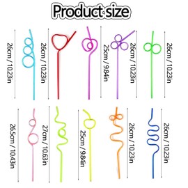 WADY 30Pc Crazy Straws,Silly Straws for Kids &Adults,Reusable Plastic Loop Curly Crazy Drinking Straws for Classroom Activities Valentines Day Gift Christmas Birthday Wedding Party Supplies Decoration