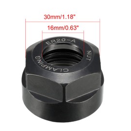 sourcing map ER20-A(M25) Type Collet Clamping Hex Nuts for CNC Milling Chuck Holder Lathe