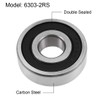 sourcing map Grooved Ball Bearing 6303-2RS Z2 Double Shielded Carbon