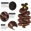 ZCMYVINND Chocolate Body Wave Bundles 12 14 16 Inch Ombre