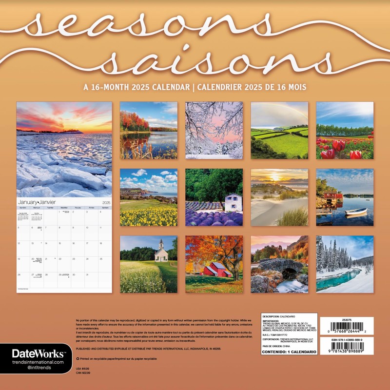 2025 Seasons Wall Calendar