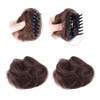 2Pcs Dark Brown Claw Clip Messy Bun Hairpiece Cat Ears