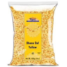Rani Dhana Dal (Roasted Coriander Seeds) Yellow 14oz (400gm) ~ All Natural | Vegan | No Colors | Gluten Friendly | NON-GMO | Kosher | Indian Origin