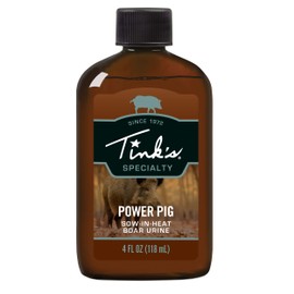 Tink's Power Pig Sow-in-Heat Attractant | 4 Oz Bottle | 100% Natural Hog Urine, Sow Scented Hog Lure, Hunting Accessories, Boar Scents, Wild Hog Attractants | Easy to Use Squirt Top