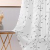 MIULEE Decorative Sheer Curtains with Embroidered Leaf Pattern for Living