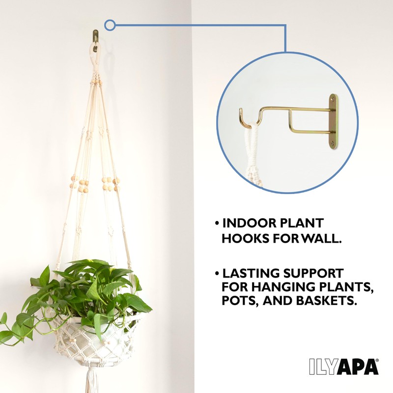 Ilyapa 3 Pack Metal Wall Plant Hangers - 7 Inch
