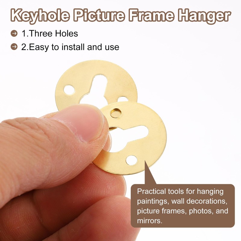 uxcell 40Pcs Round Keyhole Picture Frame Hangers, 23mm Heavy Duty