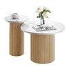 Concho Nesting Coffee Table Oak Set of 2, Marble and