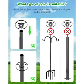 VIUBIRD Metal Squirrel Baffle - Heavy Duty Squirrel Baffle for Bird Feeder Pole - Chew Proof Squirres Guard with Spring Motion for Better Defense, Outside Pole Mount for Shepherd Hook, 19 Inch