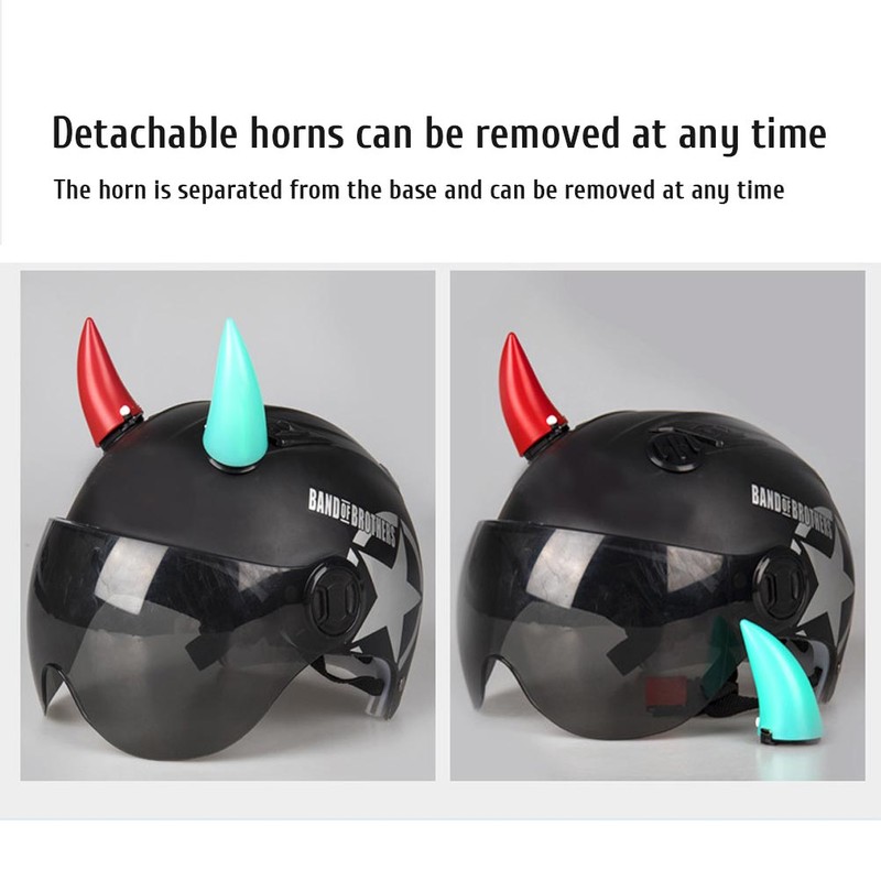 2Pcs Helmet Light Up Devil Horns Rechargeable with Quick Release