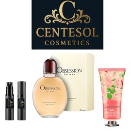 Luxury Brands Cologne for Men Obsession for men Eau de Toilette Spray 4.2 oz 3 Pcs gift set Bundle with Mini Refillable Atomizer Perfume bottle and Hand Cream