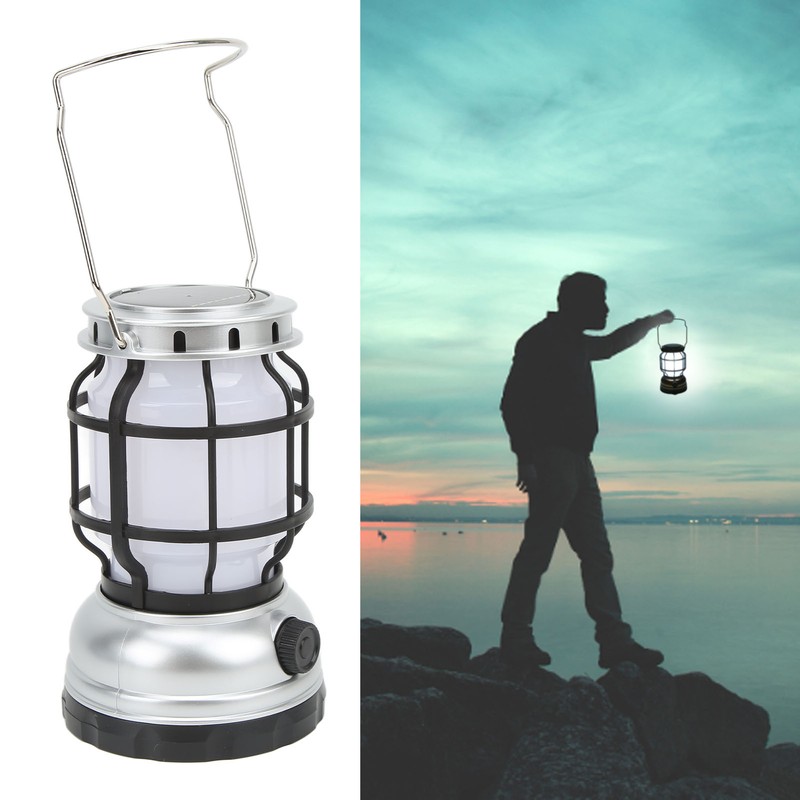 LED Camping Lantern USB Rechargeable Solar Powered Camping Light for
