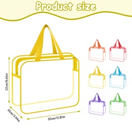 6 Pcs Toy Storage Bags with Handle and Zips, PVC Waterproof Toy Organiser Clear Bags for Travel, Kids Toy Storage for Building Blocks, Puzzle, Board Games 11.8x8.6x3.9 inch