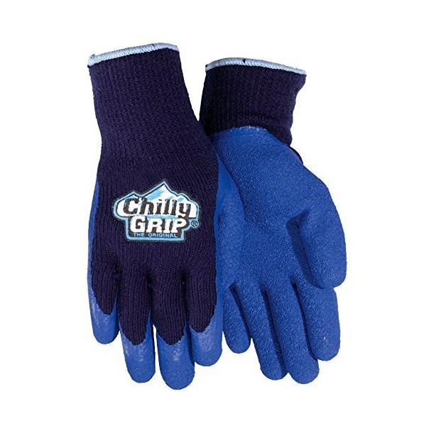 Chilly Grip, Red Steer A311, Blue Heavy Duty Textured Rubber Palm 3 Pairs Per Pack (L)