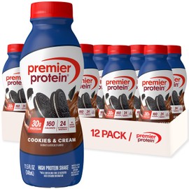Premier Protein Shake, Cookies & Cream, 30g Protein, No Added Sugar, 24 Vitamins & Minerals to Support Immune Health, 11.5 fl oz, 12 Pack (Packaging May Vary)