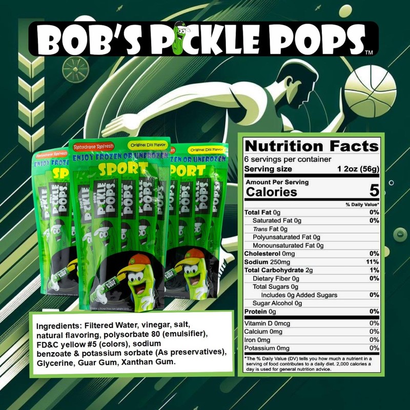 Bob's Pickle Pops - Original Dill Juice Flavor Ice Pops