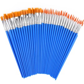 Augshy 60 Piece Brush Set, 30 Pieces Round Brushes and 30 Pieces Flat Brushes Small Artist Brushes for Details and Art Painting