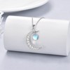 YAFEINI Moonstone Moon Necklace Sterling Silver Crescent Moon Pendant Necklace