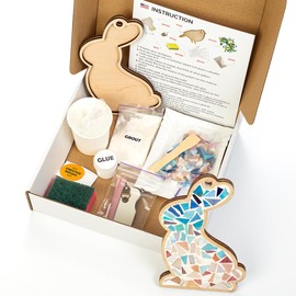 NKlaus DIY Mosaic Craft Set Rabbit 10 Pieces Toy Children & Adults Craft Kit Puzzle Mosaic Art 15247