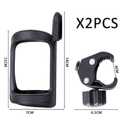2 Pieces Stroller Cup Holder, Wheelchair Stroller Cup Holder, Adjustable Stroller Water Cup Holder, Universal Drink Holder, Suitable For Bicycle, Stroller, Treadmill Water Cup Holder (Black)