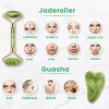 Rodillo Masaje Facial De Jade Gua Sha Rejuvenece Kit