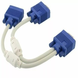 PCCABLES.COM INC 1 PC TO 2 VGA SVGA MONITOR Male to 2 Dual Female Y Adapter Splitter Cable 15 PIN