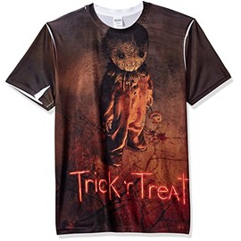 Trevco Men's Trick 'r' Treat The Movie Double Sided Print Sublimated T-Shirt, White, Large