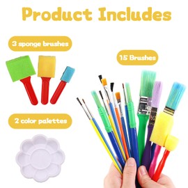 20PCS Kids Paint Brushes, Colorful Paint Brushes for Children, Toddler Paint Brushes, Art Paint Brush Set for Kids, Perfect for Beginners and Young Artists