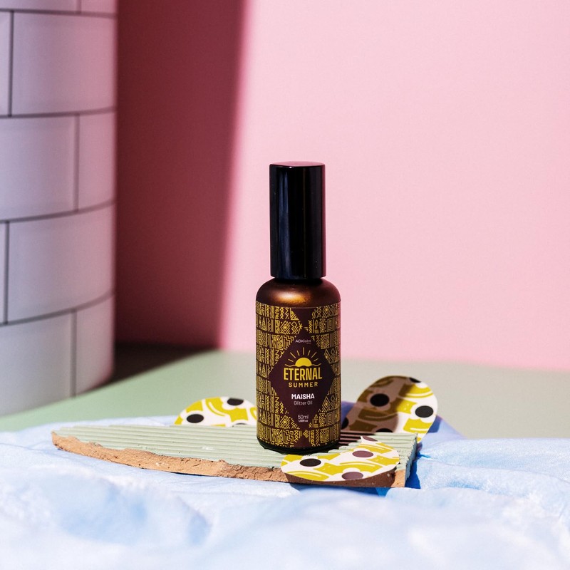 AOKlabs- MAISHA Glitter Oil Illuminierendes Körperöl, feuchtigkeitsspendendes Körperöl für Gesicht,