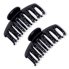 Topkids Accessories 2x 6cm/2.4" Small Mini Hair Claw Clips Hair Clips Women Clips for Hair Claw Grip Hair Clip Hair Claws Hair Claw Clip for All Hair Types Thick and Fine Hair 2pc (Black)