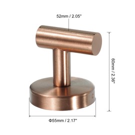 sourcing map Bathroom Hook, 2Pcs Waterproof Stainless Steel Single Towel/Robe Clothes Hook with Screws for Kitchen, Door, Cabinet, Bathroom, Foyers, Hallways, Bedrooms (60x55mm Rose Gold)