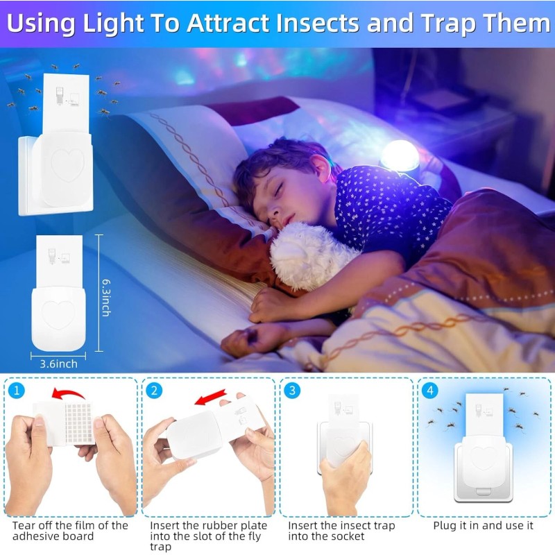 Generic Indoor Flying Insect Trap UV Night Light Bug Catcher