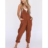 Yeokou Womens Overalls Linen Cotton Jumpsuits Loose Casual Jumpers with