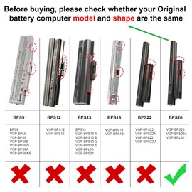Futurebatt BPS26 New Laptop Battery fit Sony VAIO VGP-BPS26 VGP-BPL26 VGP-BPS26A PCG-61A12L PCG-61A13L PCG-61A14L PCG-71713L PCG-71912L PCG-71913L