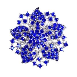 Axmerdal - Broche de ramo de diamantes de imitación para novia, para mujer (flor azul)